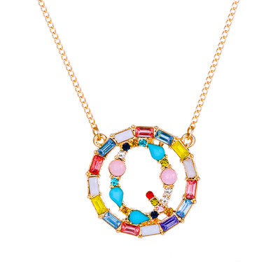

Fashion Gold Silver Style Cubic Zirconia A-Z Initials Letter Pendant Necklaces