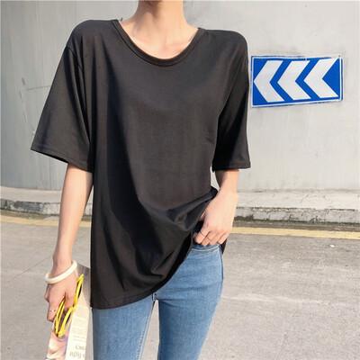 

Sexy Backless Personality Loose Short-sleeved Solid T-shirt For Women Round Neck Hollow Out Summer T-shirts Trend Fashion Tops