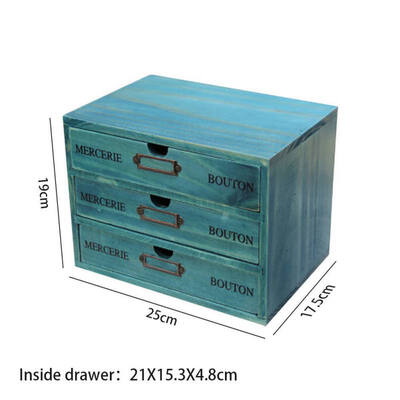 

Antique Wooden Jewelry Storage Box Retro Europe 4 Drawers Make-up Storage Box Organizer Wood Drawers