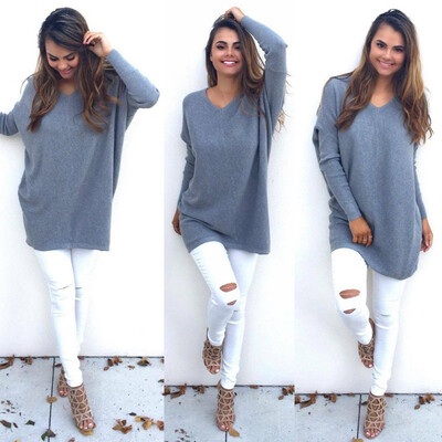 

Sweater Bottoming Shirt Female Casual Loose Warm Comfortable Round Neck Long Sleeve White Pink Gray Black Gray Blue Five
