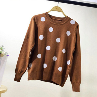 

Women Sweater 2019 New Autumn Winter Warm Long Sleeve Knitted Sweaters Pullover Dot Jumper Female Casual Pull Femme jersey mujer