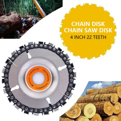 

Grinder Disc Chain Plate 4 Inch Grinding Wheel Disc&22 Tooth Fine Cut Carving Chainsaw Blade for 100115 Mm Angle Grinder