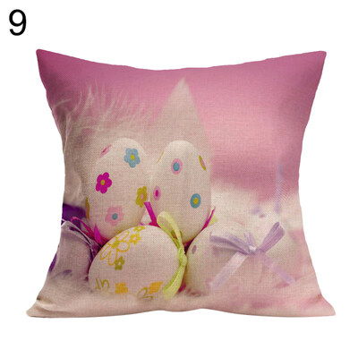 

Easter Rabbit Egg Pillow Case Linen Sofa Waist Throw Cushion Cover Decoration