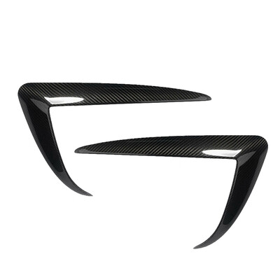 

Replacement For Tesla Model 3 2pcsset Front Bumper Trim Carbon Fiber Decorative Cover Fin