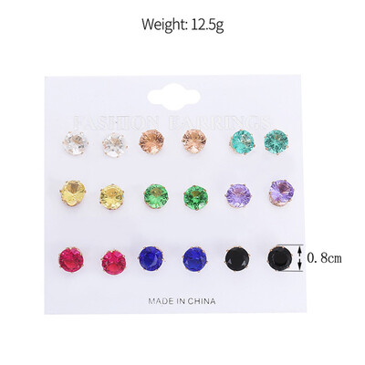 

Elegant Pearl Crystal Heart Flowers Stud Earring Set Charm Rhinestone Hollow Cross Gossip Earrings Jewelry