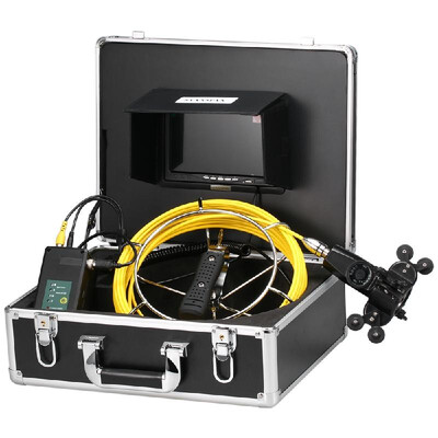 

7 Inch9 Inch 2050M Pipe Inspection Double Camera System Drain Sewer Pipeline Industrial Endoscope Camera 12pcs White LEDs 8pcs I