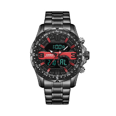 

WEIDE WH8502 Dual Display Two Movement Digital Quartz Men Watch 3ATM Waterproof Business Sports Luminous Military Watch Dual Time