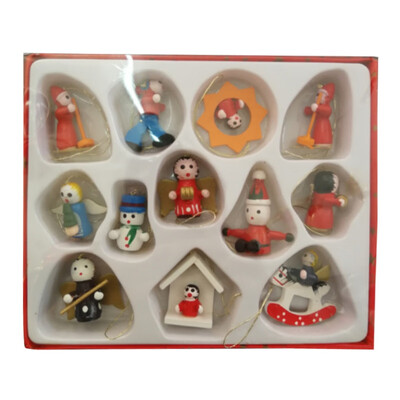 

Mini Doll Kit Xmas Tree Pendants Decorative Christmas Wooden Hanging Ornament Christmas Crafts Gift