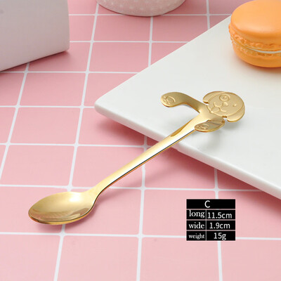

Toponeto Cute Dog Spoon Long Handle Spoons Flatware Coffee Drinking Tools Kitchen Gadget
