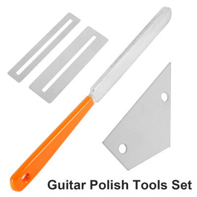 

4 pcs guitar Luthier Tool Kit Fret Crowning File Rocker Fingerboard Protector