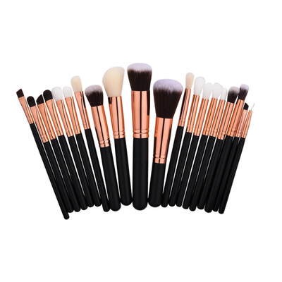 

New 20Pcs Makeup Brushes Set Natural Wood Professional Cosmetic Brush Tools Powder Eyeshadow Make Up Brush Kits W1
