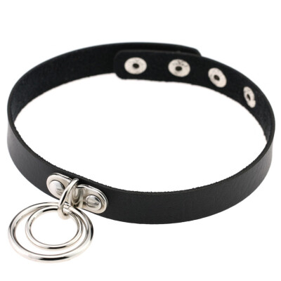 

Goods Vintage Metal Circle Round Torques Leather Chain Choker Necklace Charm Womens Elegant Jewelry