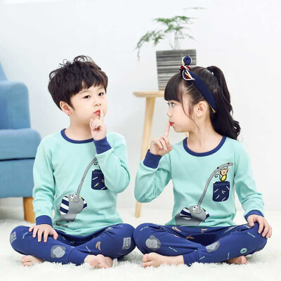 

Autumn Pajamas Baby Kids Girls Boys Cartoon Print Sleepwear Set Long Sleeve Cute Blouse TopsPants Pajamas