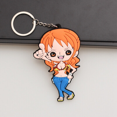 

CAR-TOBBY Anime One Piece Key Chain Luffy Straw Hat Pendants Keychain Metal Keyring