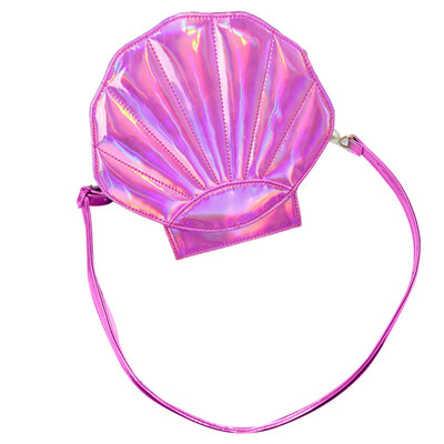 

Fashion Women Faux Pearl Shell Shape Crossbody Shoulder Bag Holographic Purse
