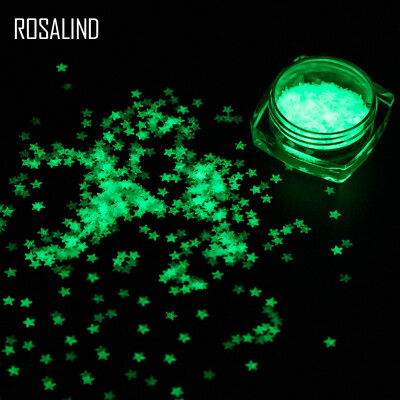 

ROSALIND Fluorescent Luminous Nail Art 15mm 3mm Ultra-thin Nail Glitter Flakes