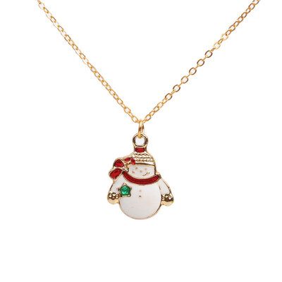 

Merry Christmas Tree Santa Snowman Snowflake Necklace for Sweater Fairy Lady Clothing Accessories