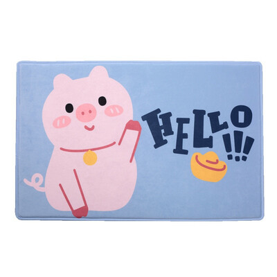 

Household Cute Cartoon Animal Printed Door Mat Pig Bear Floor Mat Kitchen Carpet Non-slip Carpet Door Mat Textile Garden
