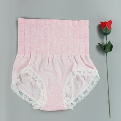 

Women High Waist Cotton Panties Lift Hip Control Panties Waist Trainers Lace Traceless Underwear Briefs Breathable Shapewear