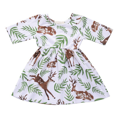 

Baby Dress Baby Girls Print Short Sleeve Dress 2018 New Children Cute Casual Costume Kids Clothes Summer Clothes 1-4Y