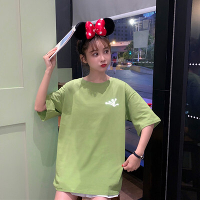 

Korean Style Stars Moon Pattern Reflective Tees Fashion Casual Womens Short-sleeved T-shirts