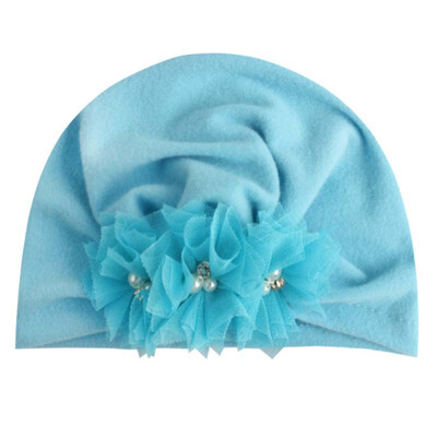 

1Pc Fashion Flower Baby Girls Hat Newborn Elastic Baby Turban Hats for Girls Cotton Infant Beanie Cap