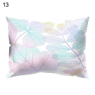 

Colorful Leaves Print Pillow Case Waist Throw Cushion Cover Bedroom Decoration