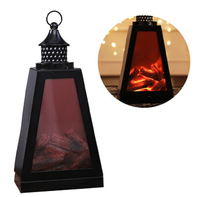 

Realistic Fireplace Lantern Battery Operated Vintage Style Decorative Flame Effect LED Lamp Christmas Home Party Decorations