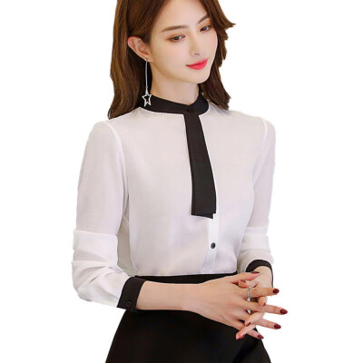 

Women Blouses Tops Fashion wild Long Sleeve chiffon shirt New elegant Casual Lady Office Blouses Top