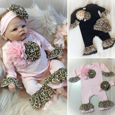 

Floral Toddler Baby Girl Winter Warm Clothes Leopard Bodysuit Jumpsuit Outfits