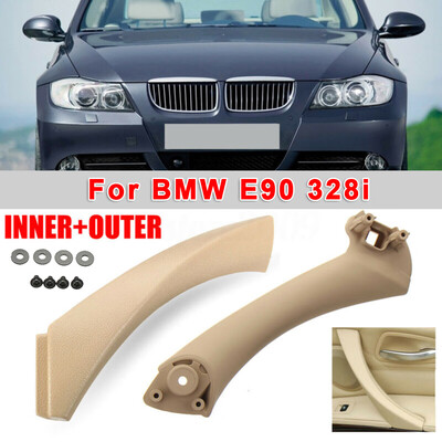 

Beige Right Side Inner &Outer Door Panel Handle Pull Trim Cover For BMW E90 328i