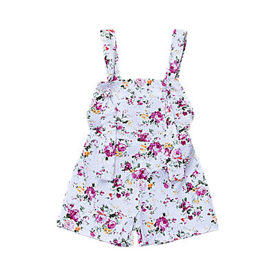 

Baby Girls Toddler Suspender Romper Shorts Girl Floral Print Backless Short Pants Outfits