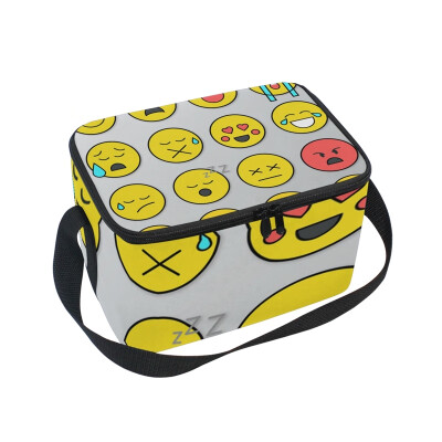 

ALAZA Lunch Box Cute Expressions Insulated Lunch Bag Large Cooler Tote Bagfor Men Women