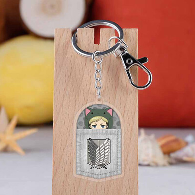 

Attack On Titan Anime Acrylic Double-sided Transparent Keychain Cute Pendant