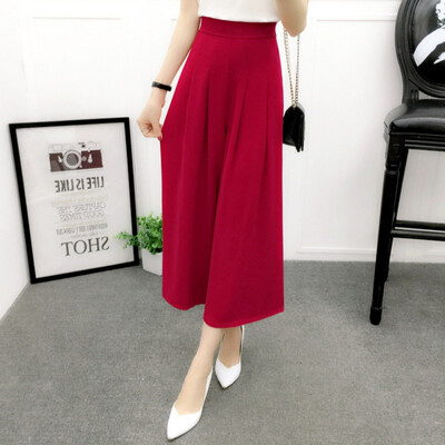 

Oioninos Korean Slim Thin Cotton Linen Chiffon Loose High Waist Wide Leg Harem Pants Women Solid Elastic Trousers
