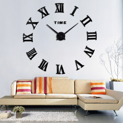 

Novelty Wall Clock 3D DIY Modern Roman Numbers Living Room Clock Home Decoration