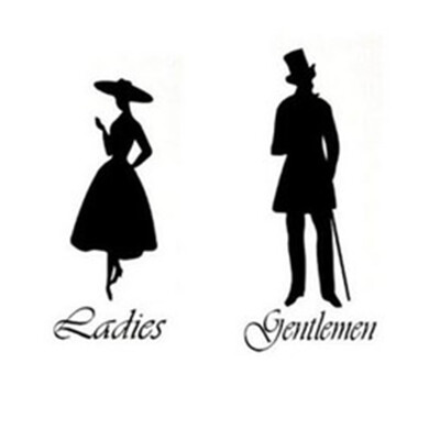 

Ladies Gentlemen Toilet WC Bathroom Door Sign PVC Wall Stickers House Decoration Wallparper