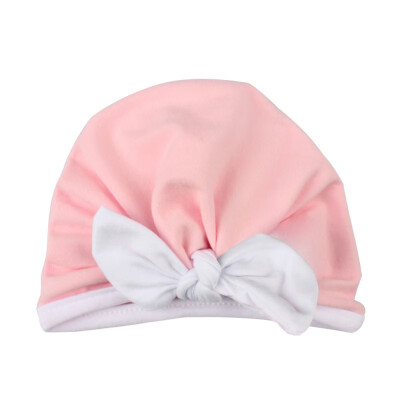 

Newborn Baby Girl Boy Soft Cute Rabbit Ears Turban Knot Hospital Hats Toddler Solid Caps Headwear 03T