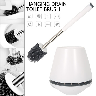 

Stainless Steel Suspended Toilet Brush Silicone Soft Hair Base Toilet Toilet Toilet Cleaning Tool Set
