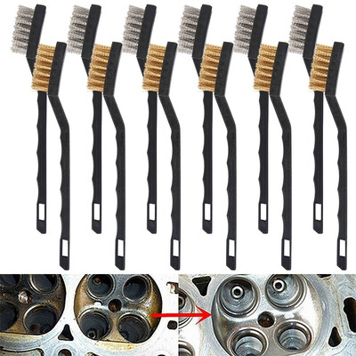 

12 Pieces Plastic Handle Stainless Steel Wire Brush&Plastic Handle Copper Wire Brush for Cleaning Welding Slag&Rust