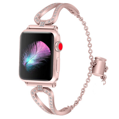 

〖Follure〗For Apple Watch 4321 3840mm Rhinestone Bracelet Stainless Steel Wristband