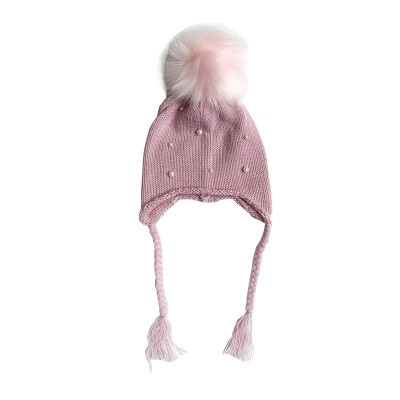 

Hat For a Girl Baby Newborn Accessories Hats For baby Photo Props Baby Autumn Winter knitted pearl hair ball cap