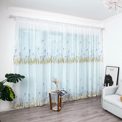 

Gobestart Leaves Curtain Tulle Window Treatment Voile Drape Valance 1 Panel Fabric