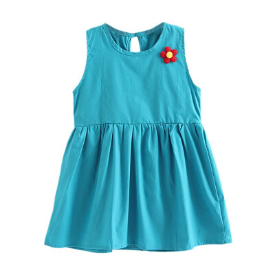 

Girls Dress Kids Baby Girl Summer Solid Sleeveless Dress Children Casual Dresses Clothes Childrens Clothing For Girls