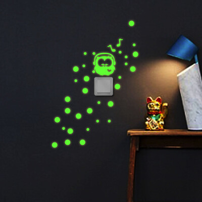 

Gobestart Cartoon Luminous DIY Cute Cat Switch Wall Sticker Night Light Sticker