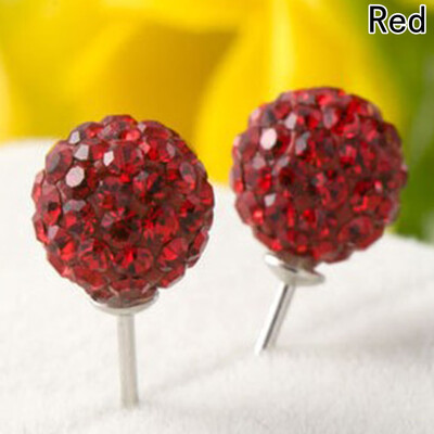 

2 New Female Earrings Womens Fashion Ball Sparkling Earrings Stud Earring