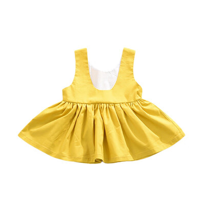 

Summer Kids Baby Girl Dress Sleeveless Dot Bowknot Vestido Toddler Chiffon Cloth Girls Party Mini Dress
