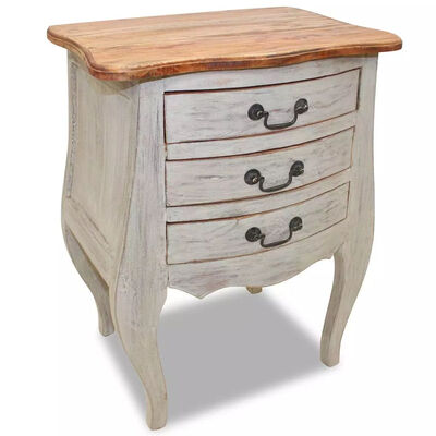 

Bedside Cabinet Solid Reclaimed Wood 189"x138"x252