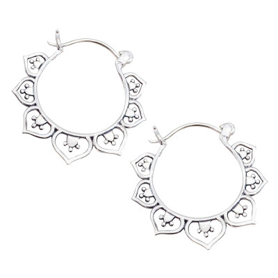 

European And American Vintage Silver Color Exaggerated Earrings For Women Girls Fashion Jewelry