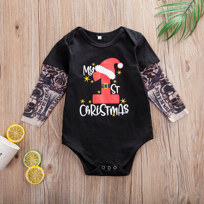 

MY FIRST CHRISTMAS Baby Boy Girl Romper Jumpsuit Newborn Kids Outfits Clothes